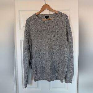 J. Crew Gray Herringbone Crewneck Sweater